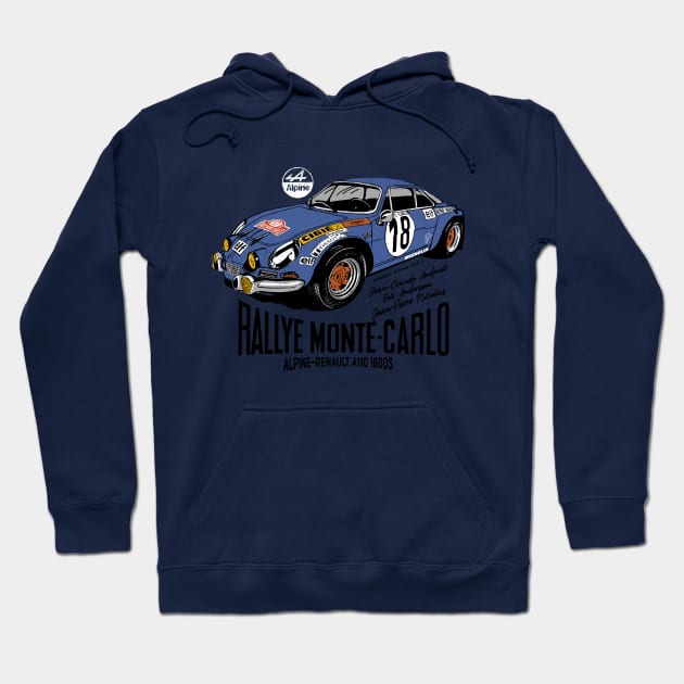 RENAULT ALPINE MONTECARLO RACE Hoodie by KUMAWAY